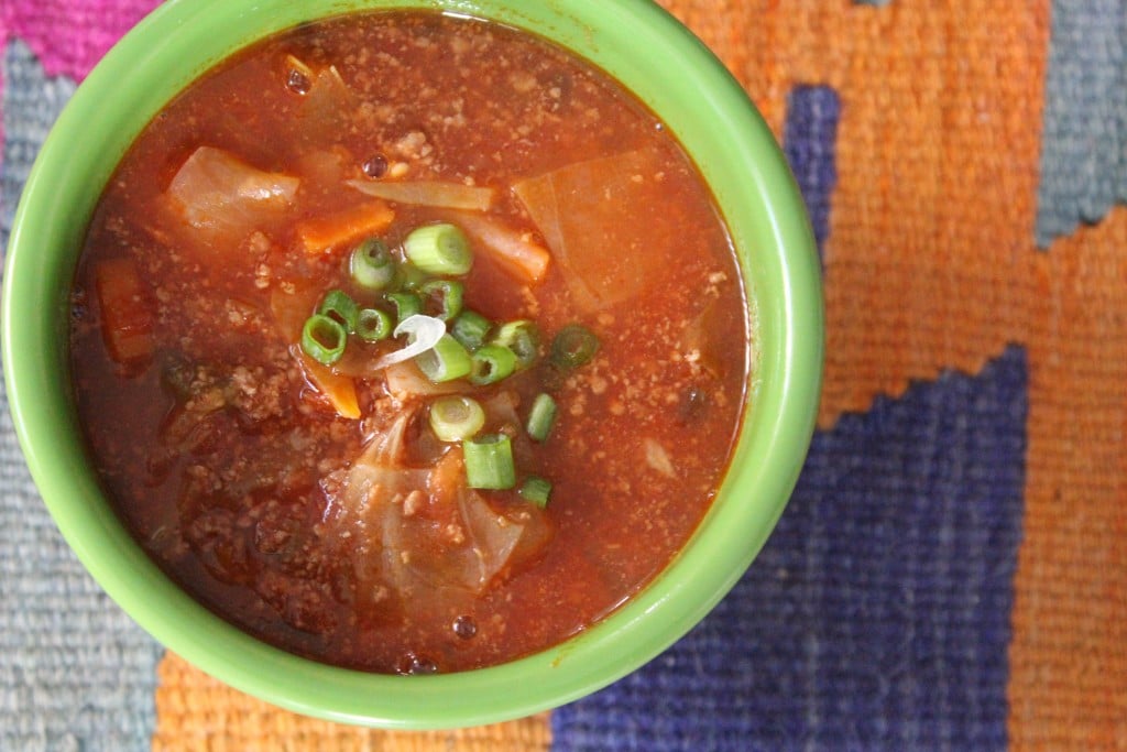 Beefy Cabbage and Tomato Soup